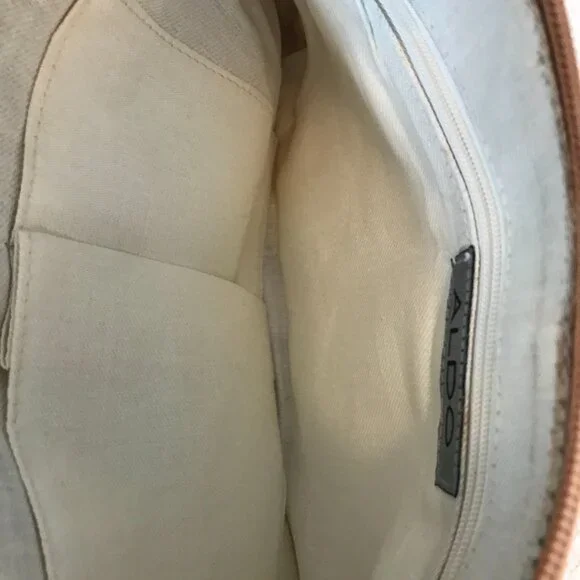 Aldo tan purse tassel stitching braid zip faux leather - Picture 5 of 8